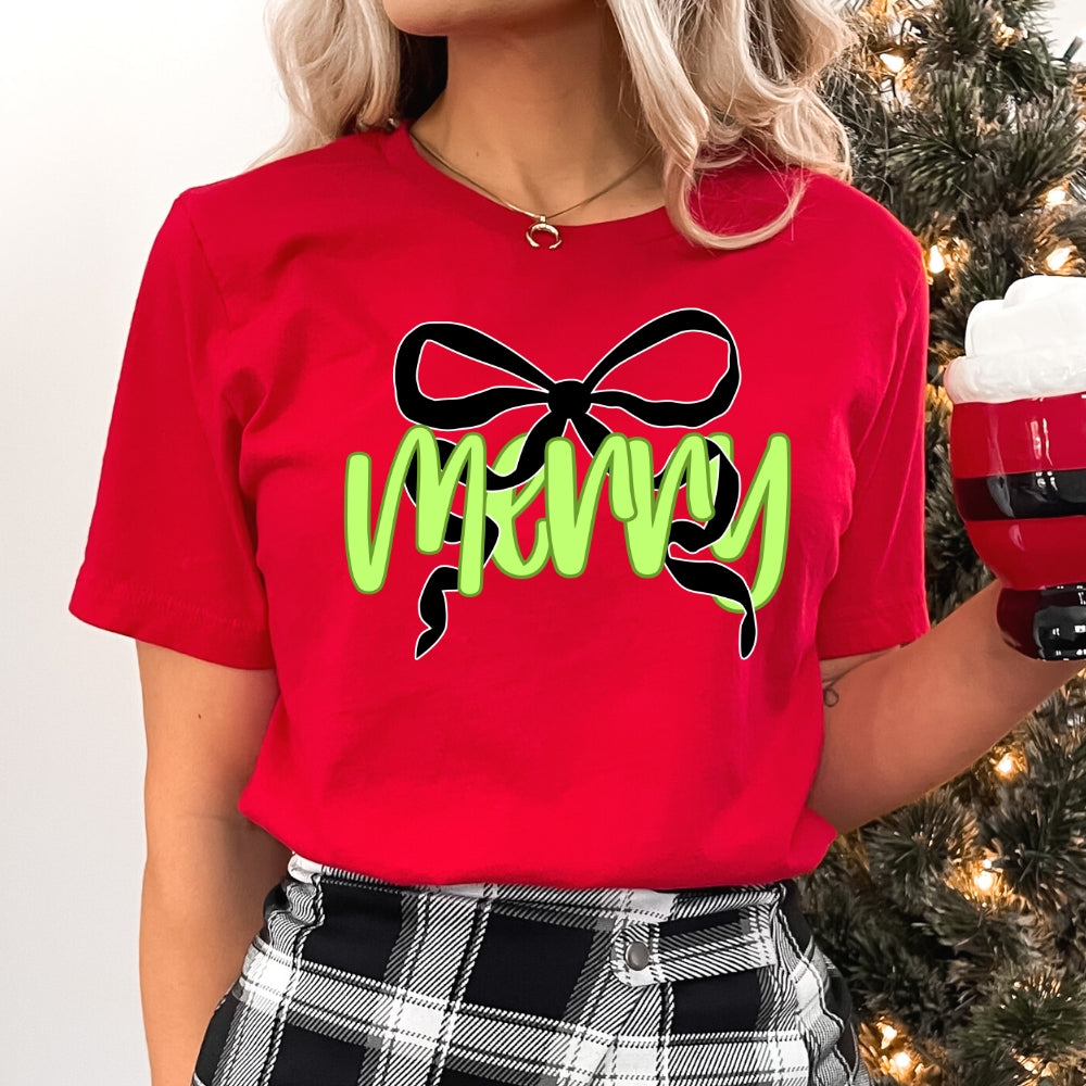 Green And Black Merry Bow