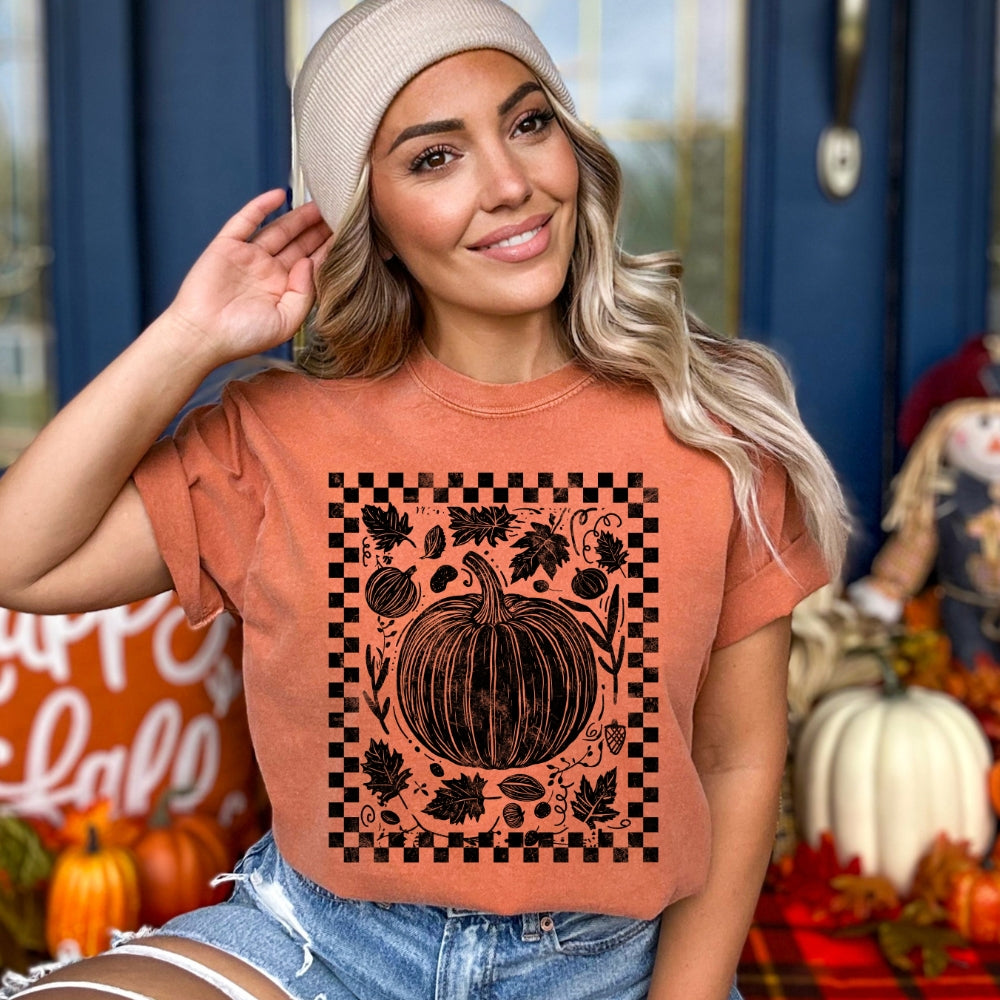 Black Pumpkin Checkered