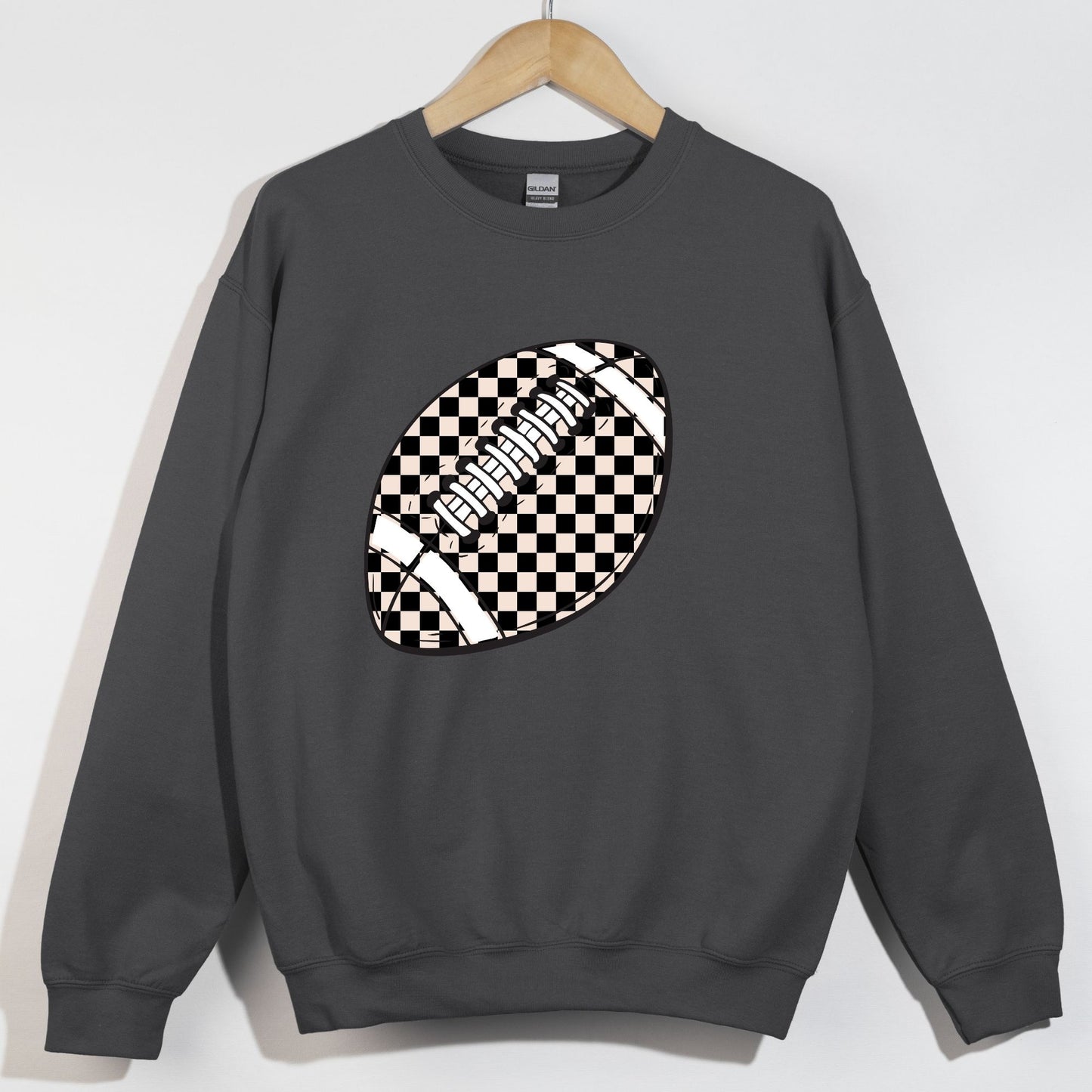 Cream and Black Checkered Football