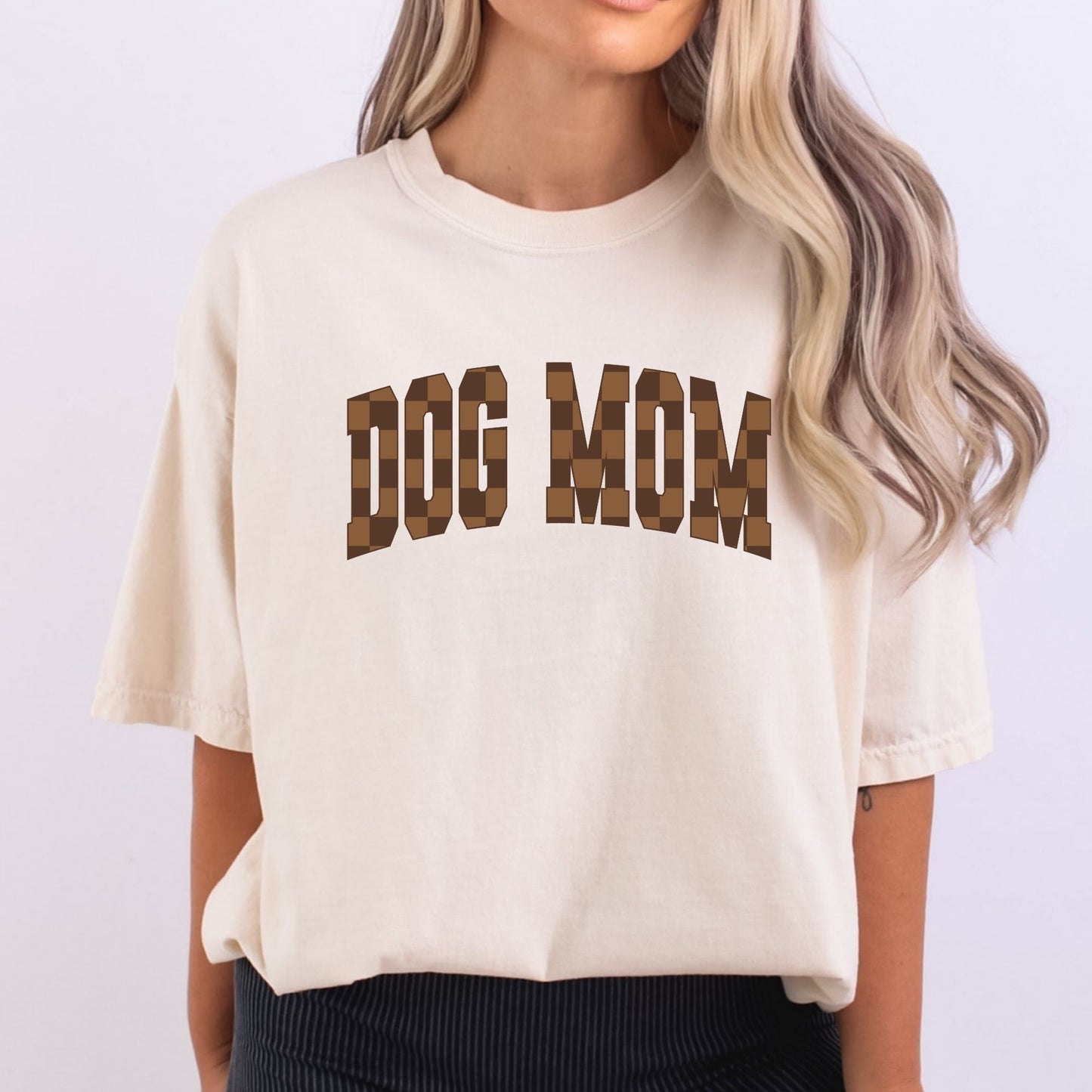 Dog Mama Brown Checkered
