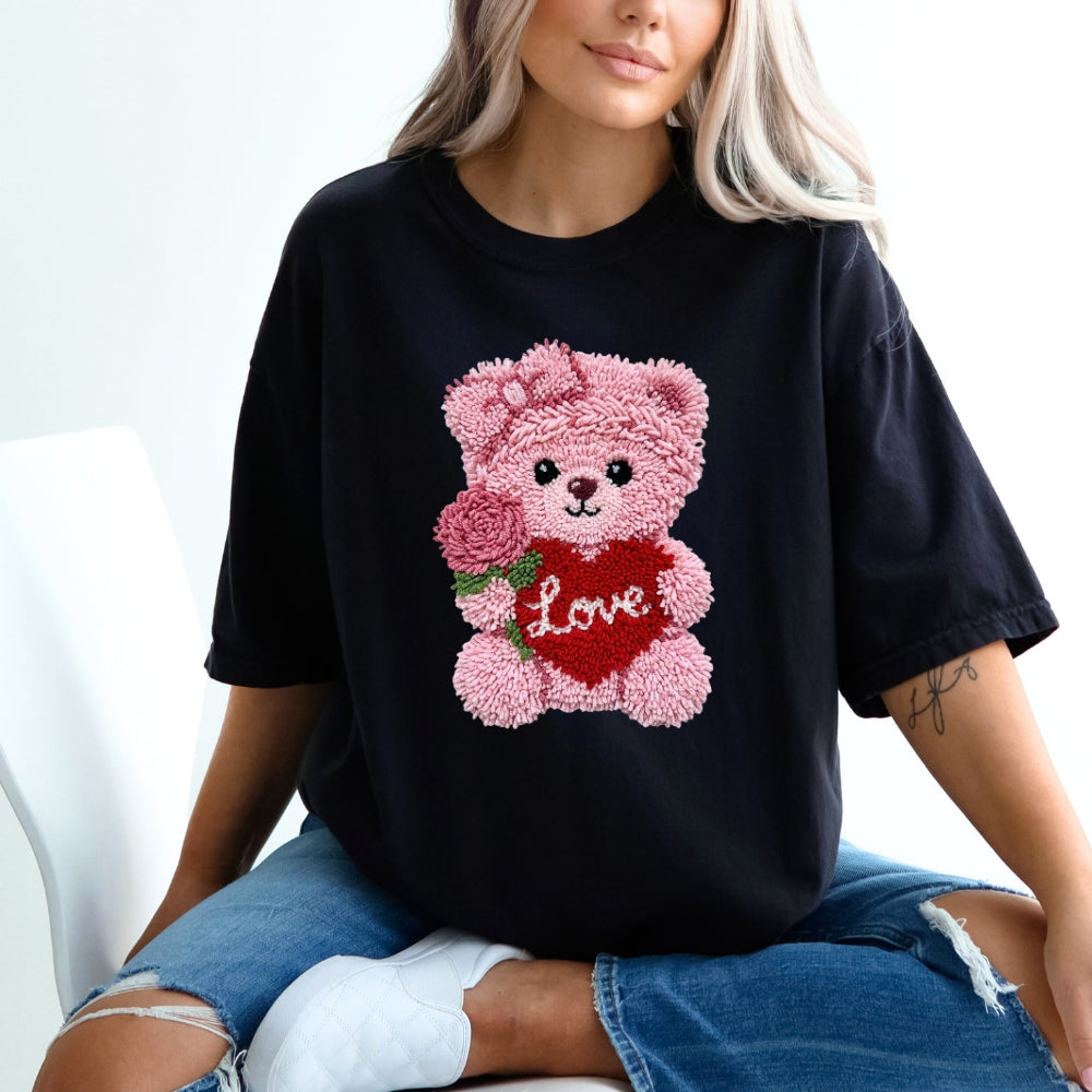 Faux Yarn Valentine Bear With Love