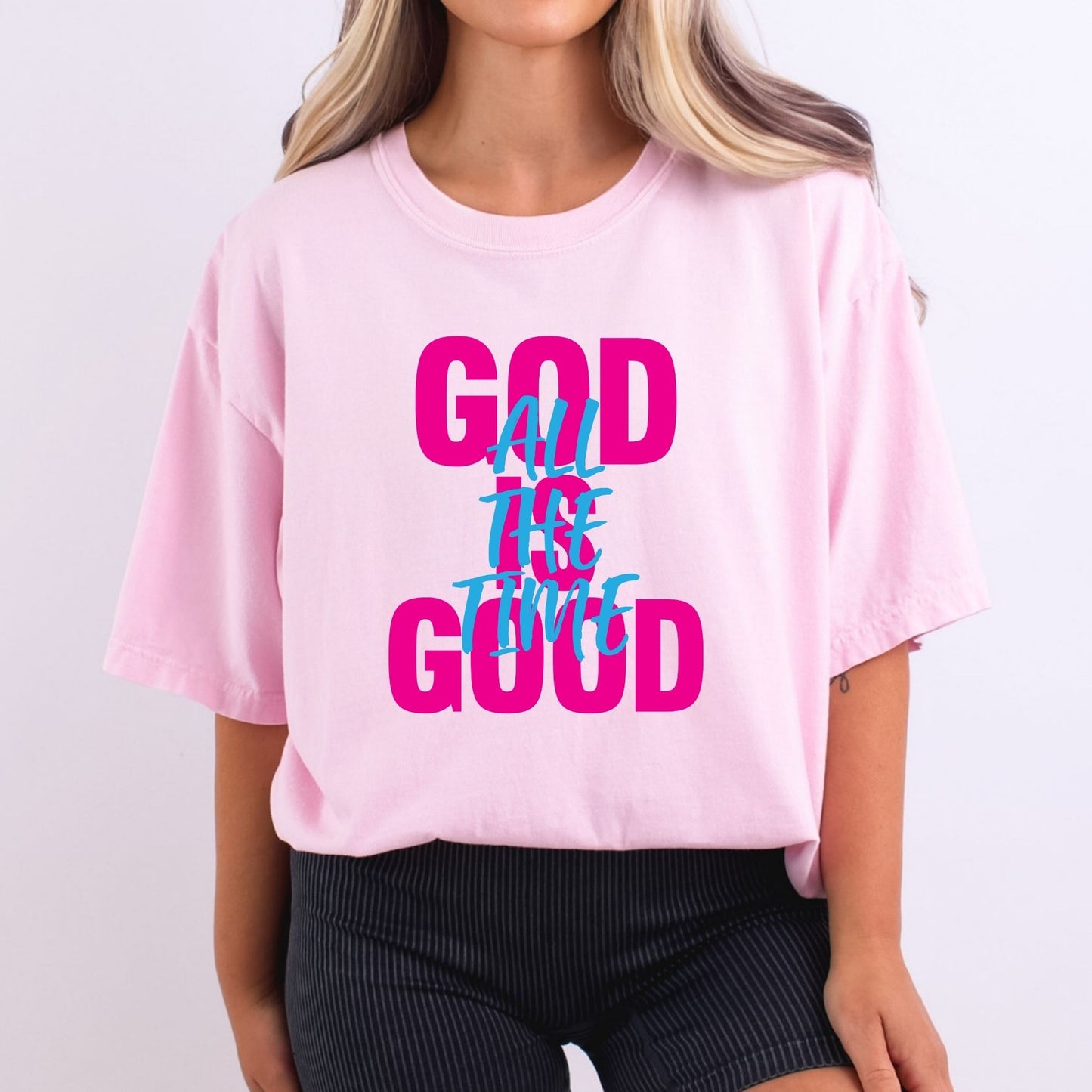 God Is Good Stacked Pink