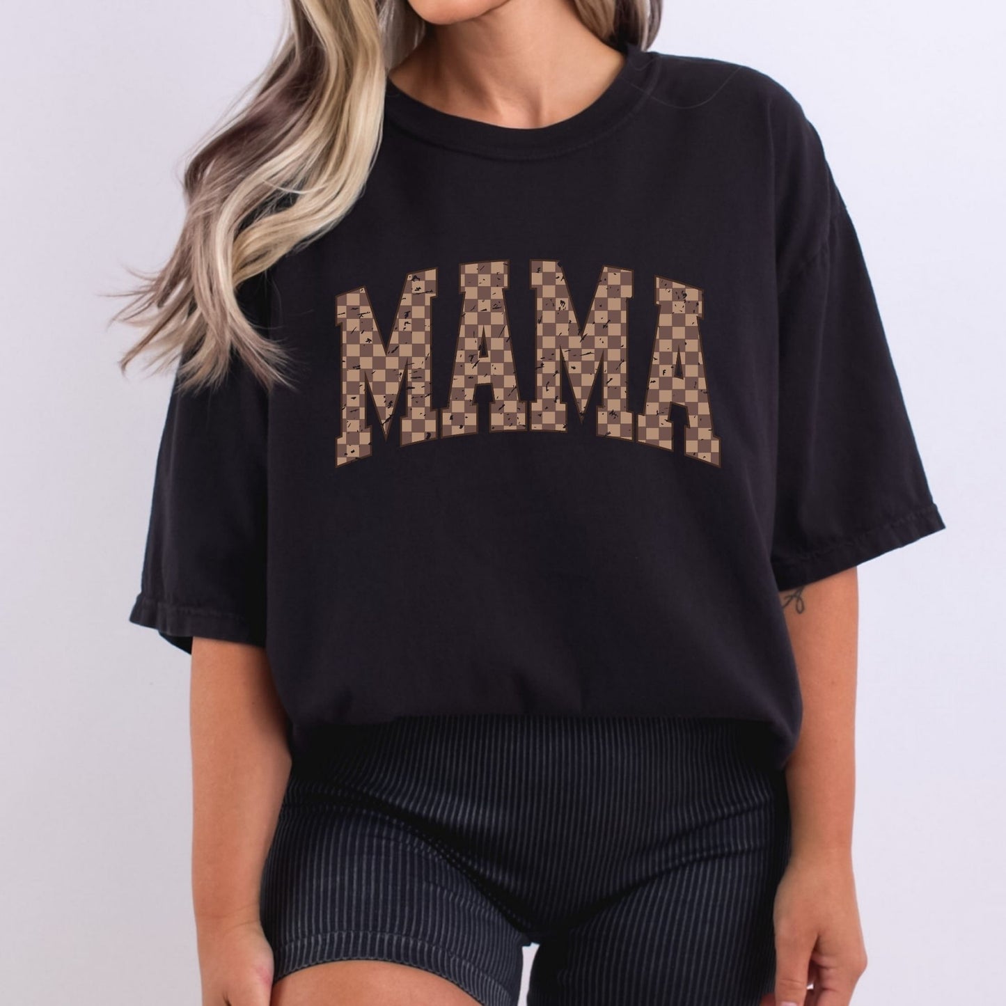 Mama Distress Checkered Brown