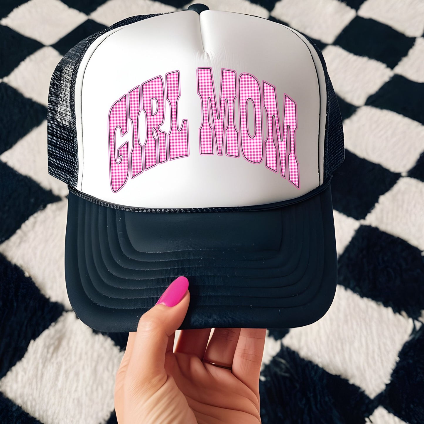 Pink Plaid Girl Mom