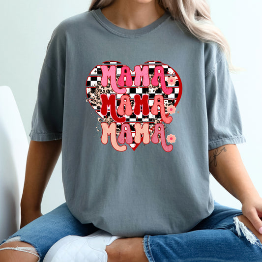 Mama Checkered Heart