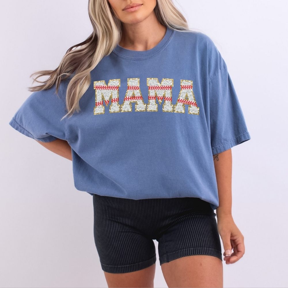 Faux Chenille Baseball Mama