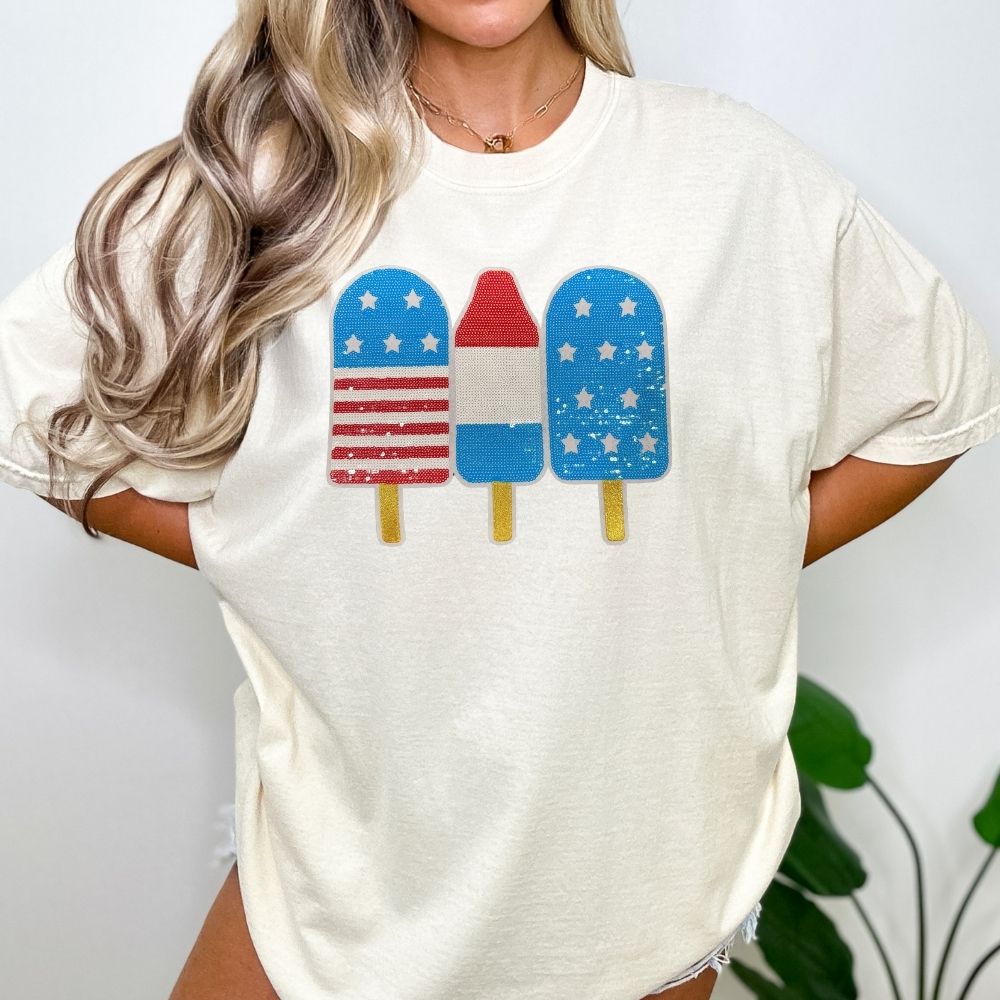 Patriotic Pops REAL Chenille Patch Tshirt