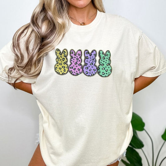 Easter Peeps REAL Chenille Patch Tshirt