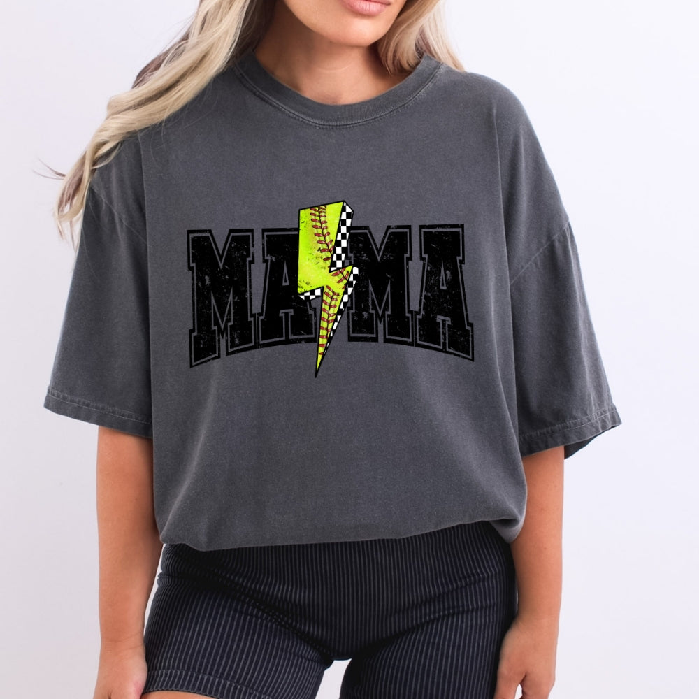 Mama Softball Lightening Bolt