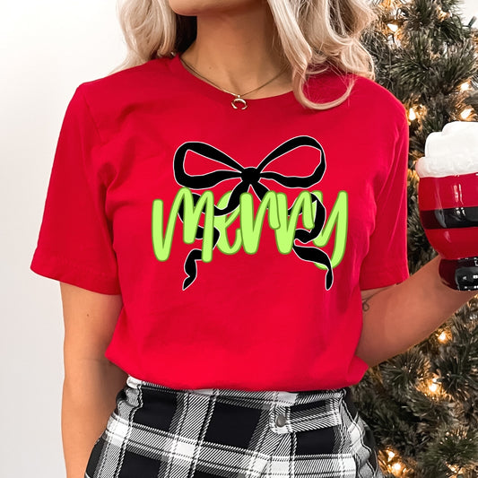 Green And Black Merry Bow