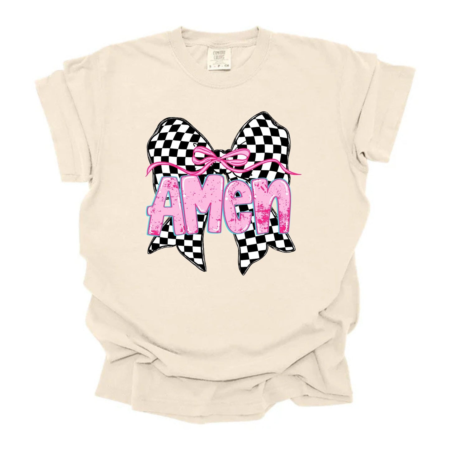 Amen Checkered Bow Cutesy