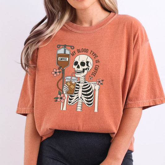 Blood Type Is Coffee Skeleton