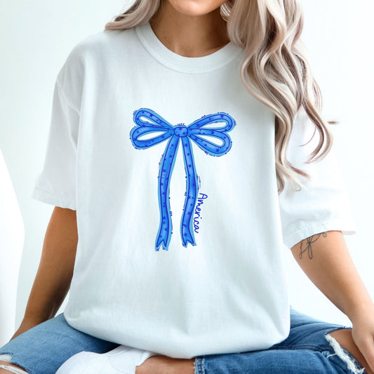 Blue Droopy Bow America