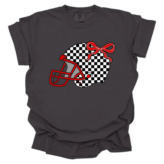 Checkered Helmet With Red