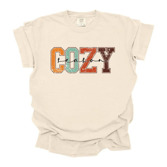 Cozy Season Varsity Letters Distressed