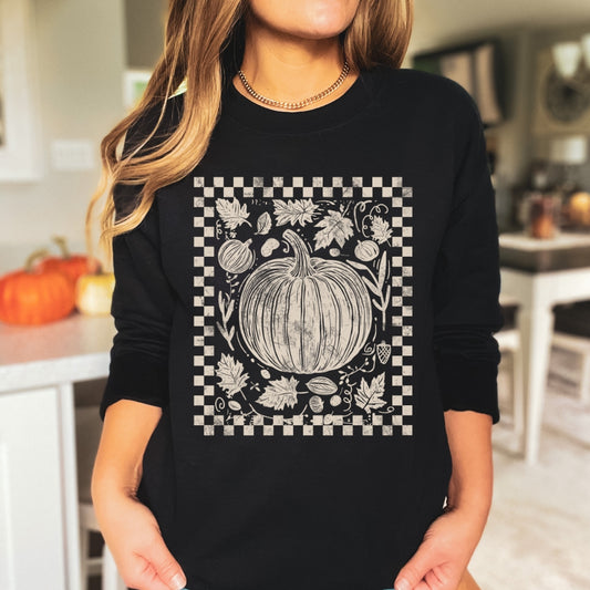 Cream Pumpkin Checkered