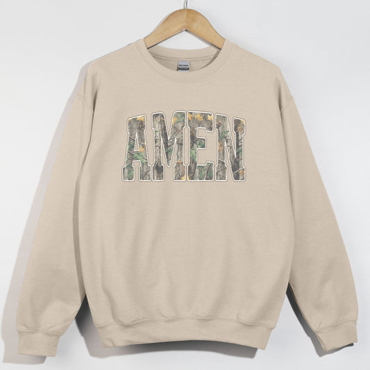 Distressed Camo Amen