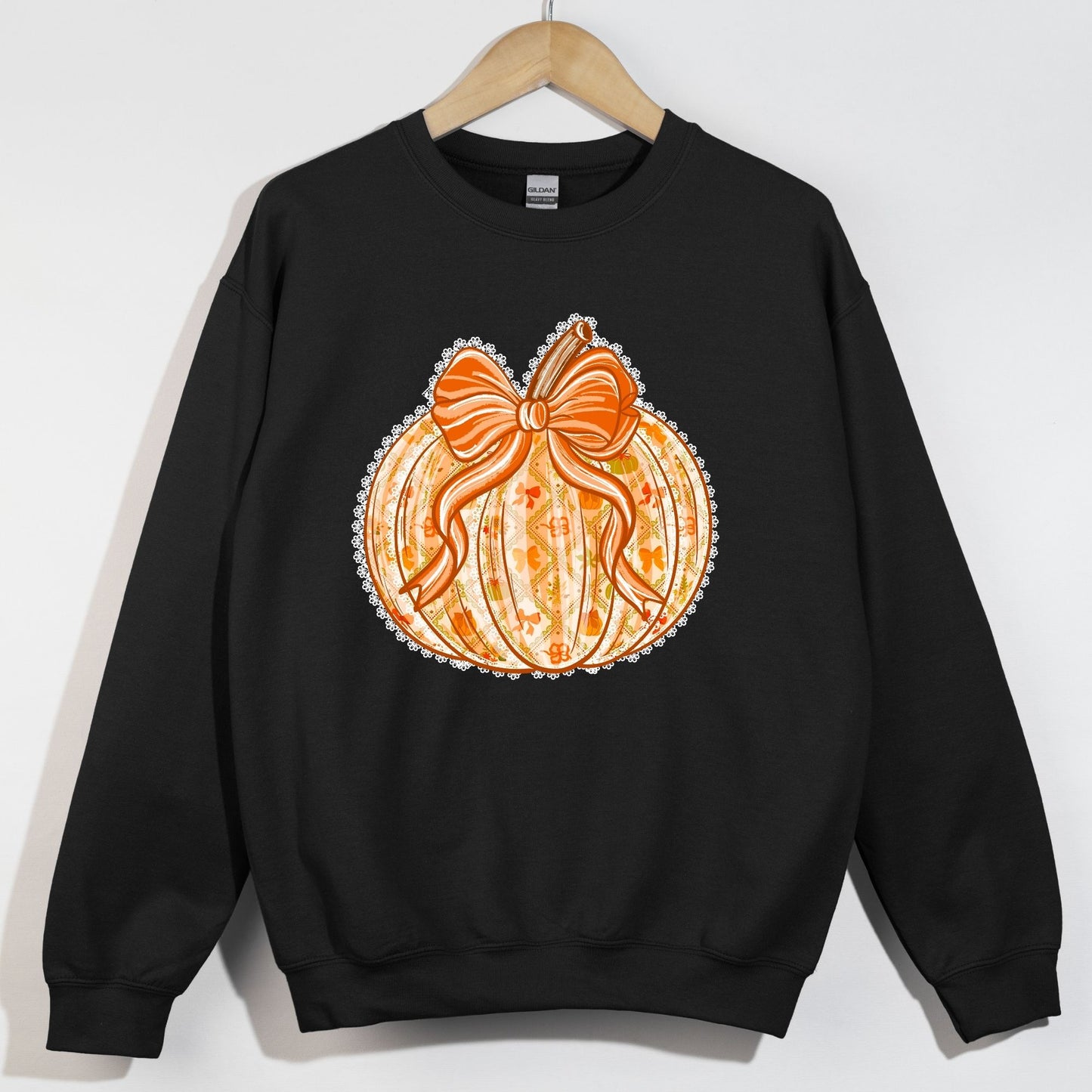 Fall Pumpkin White Lace