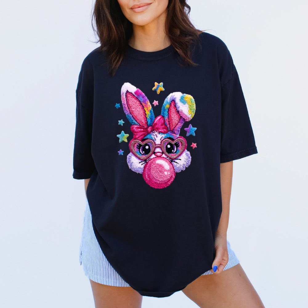 Faux Bunny Blowing Bubblegum
