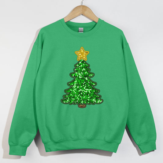 Faux Sequin Green Christmas Tree