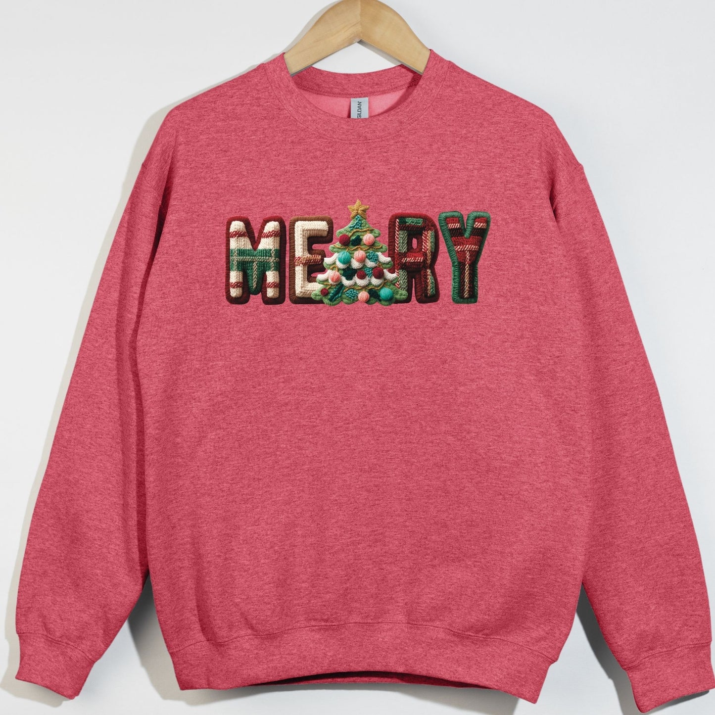 Faux Stitches Merry Middle Tree