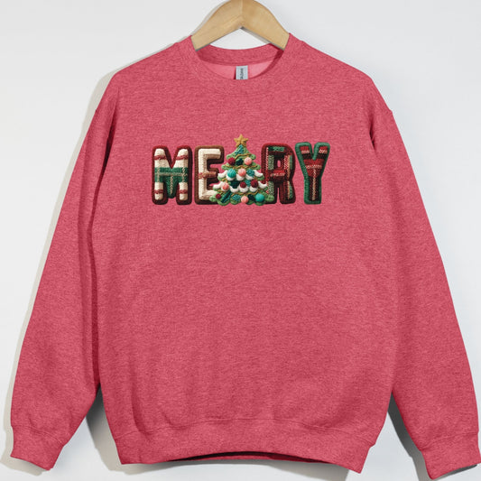 Faux Stitches Merry Middle Tree