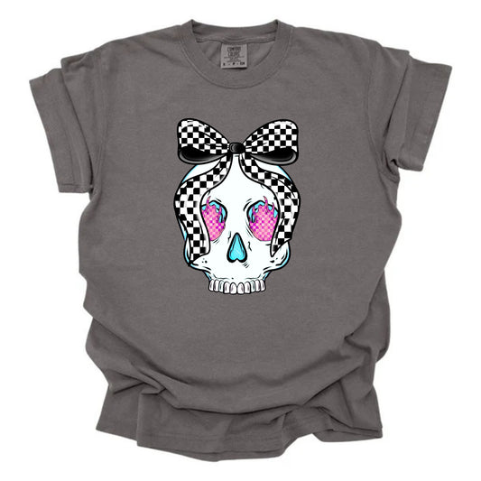 Flaming Checkered Skull