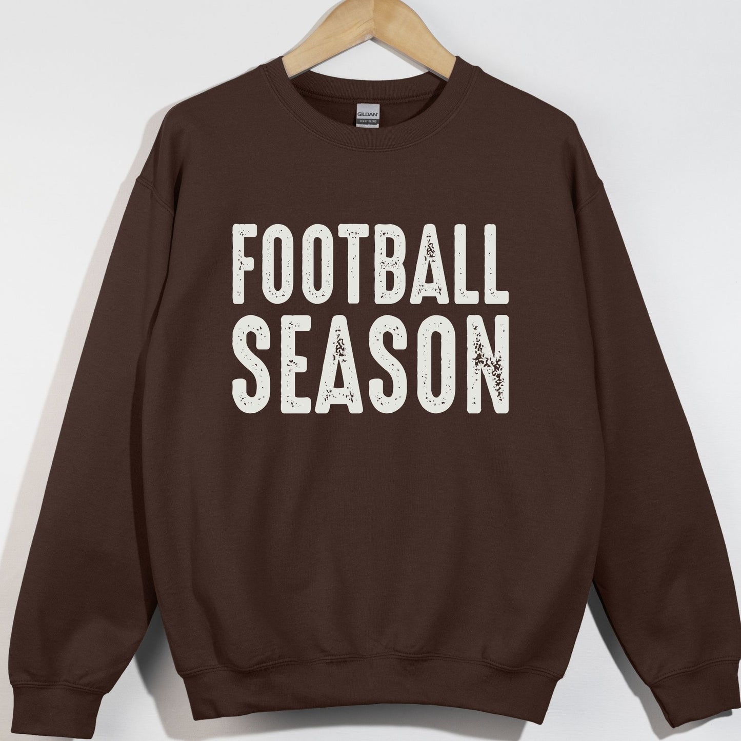 Football Season Of White Distressed Stacked