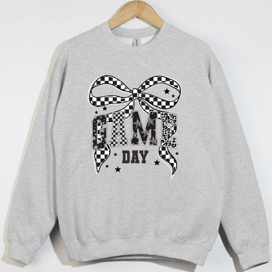 Game Day Checkered Bow Glitzy