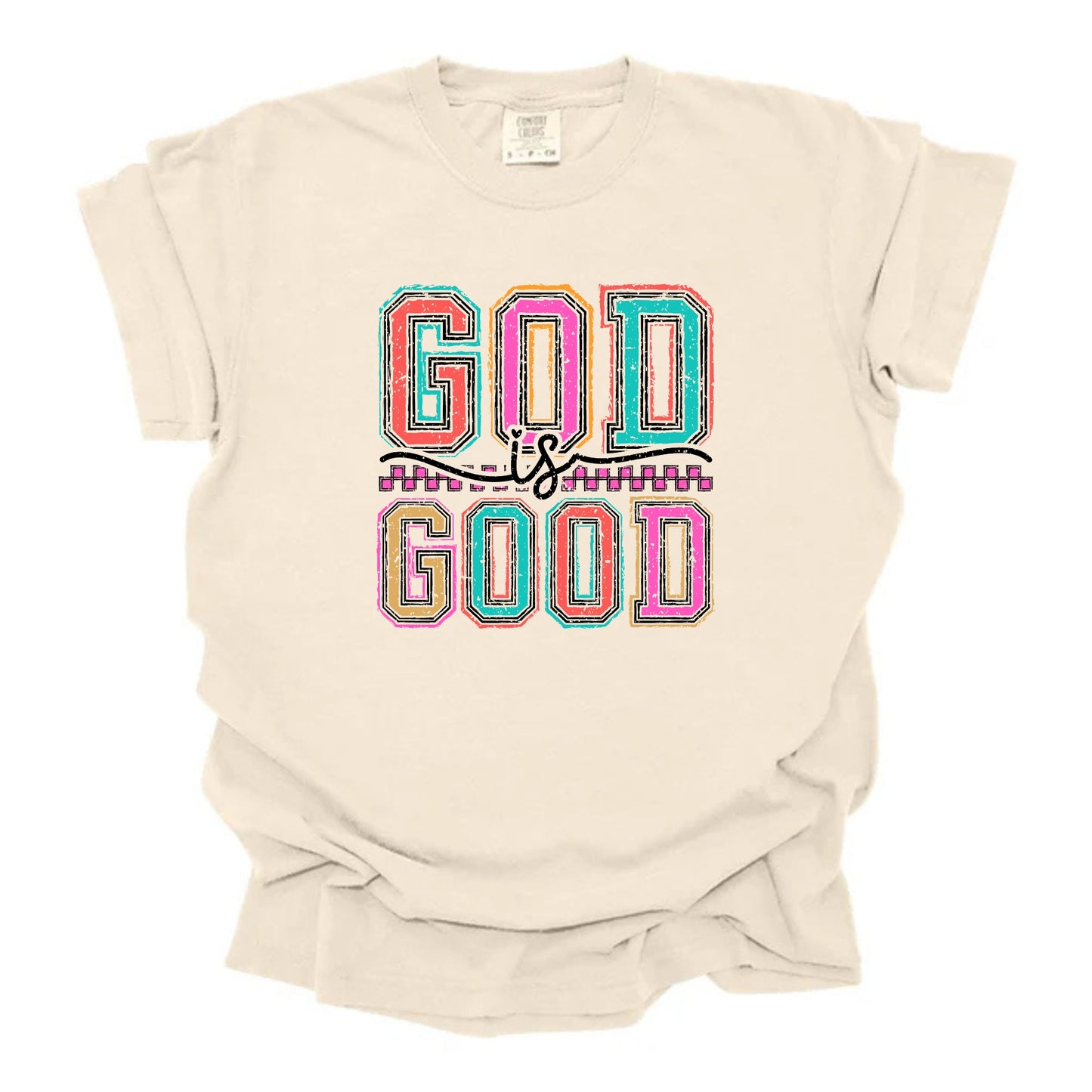 God Is Good Multicolored Distressed