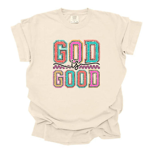 God Is Good Multicolored Distressed
