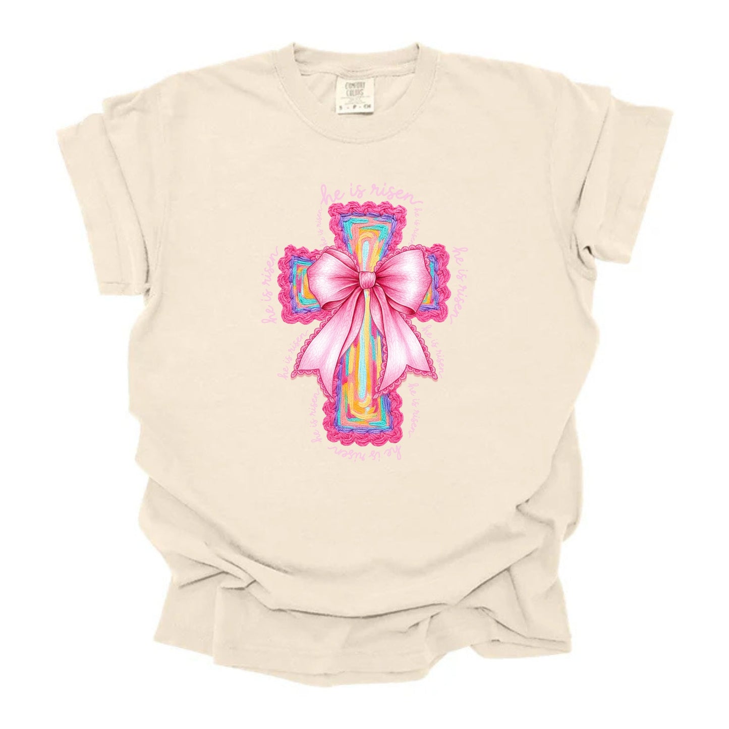 He Is Risen Faux Yarn Cross