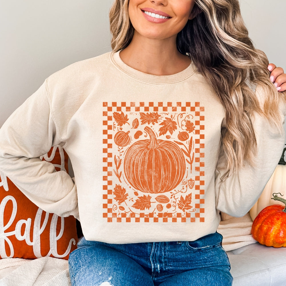 Orange Pumpkin Checkered