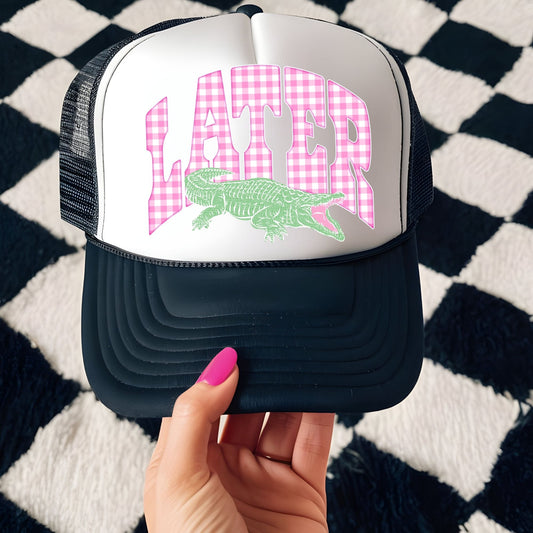 Pink Plaid Later Gator