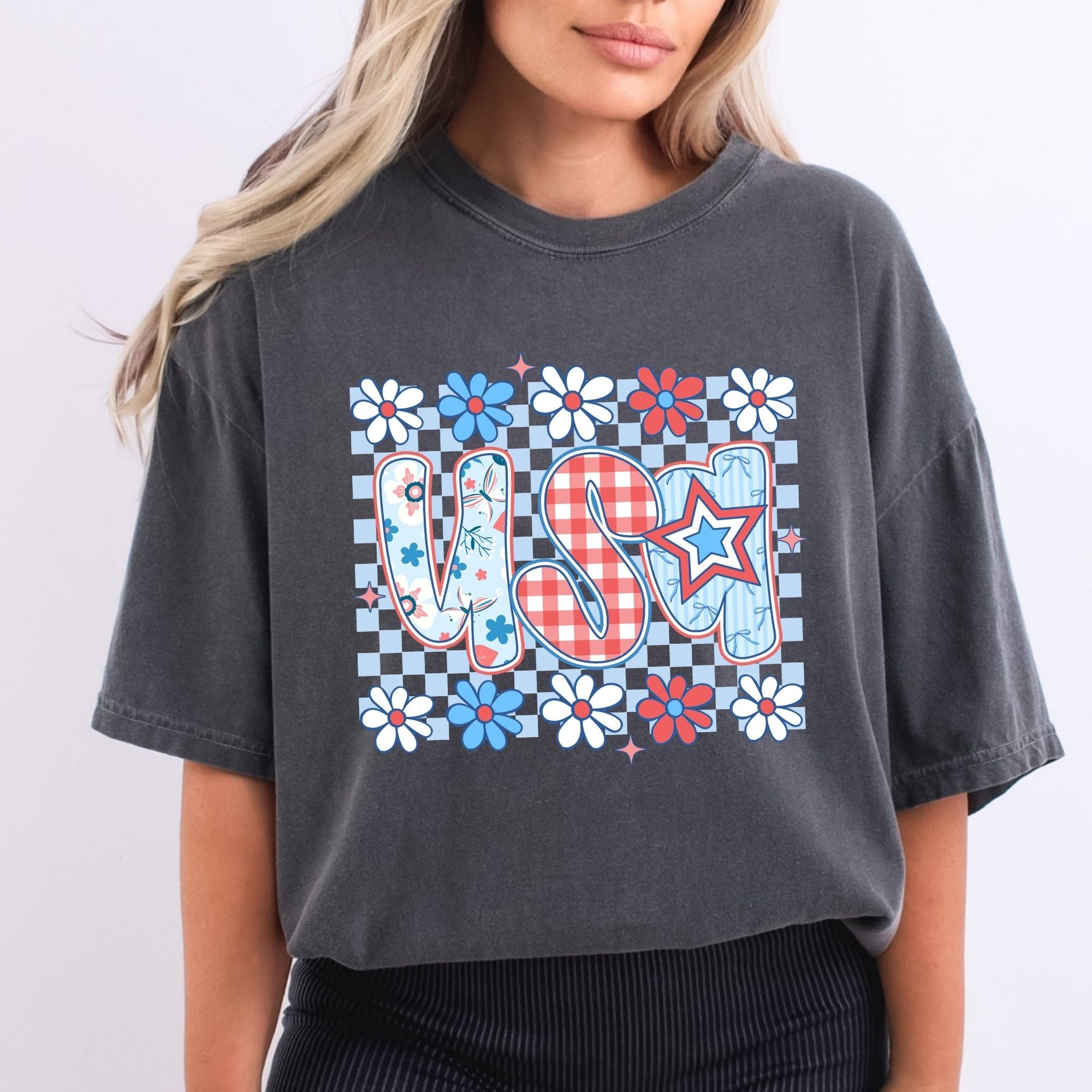 Preppy Checkards Preppy Patterned USA Checkered โ Trendy Tees Wholesale & Boutique