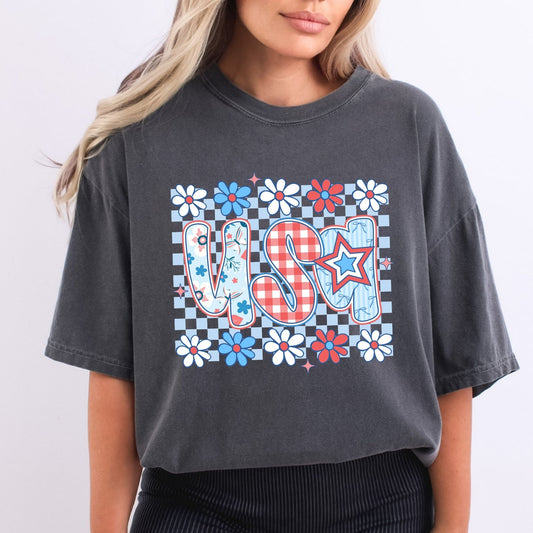 Preppy Patterned USA Checkered