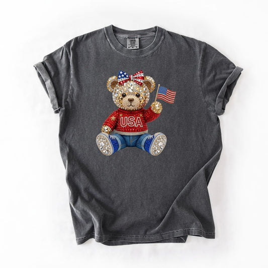 Rhinestone Teddy USA