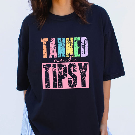 Tanned and Tipsy Stacked and Distressed