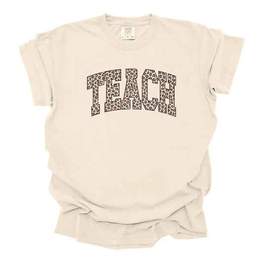 Teach Distressed Cheetah Print