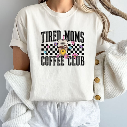 Tired Moms Coffee Club Checkered