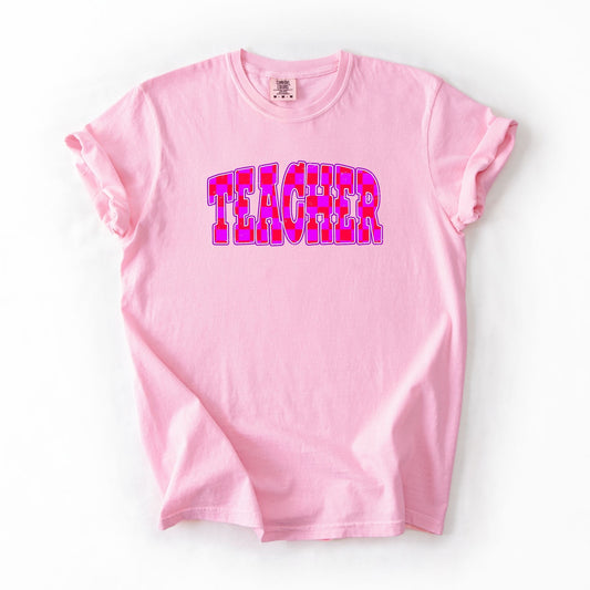Vibrant Pink Checkered Teacher