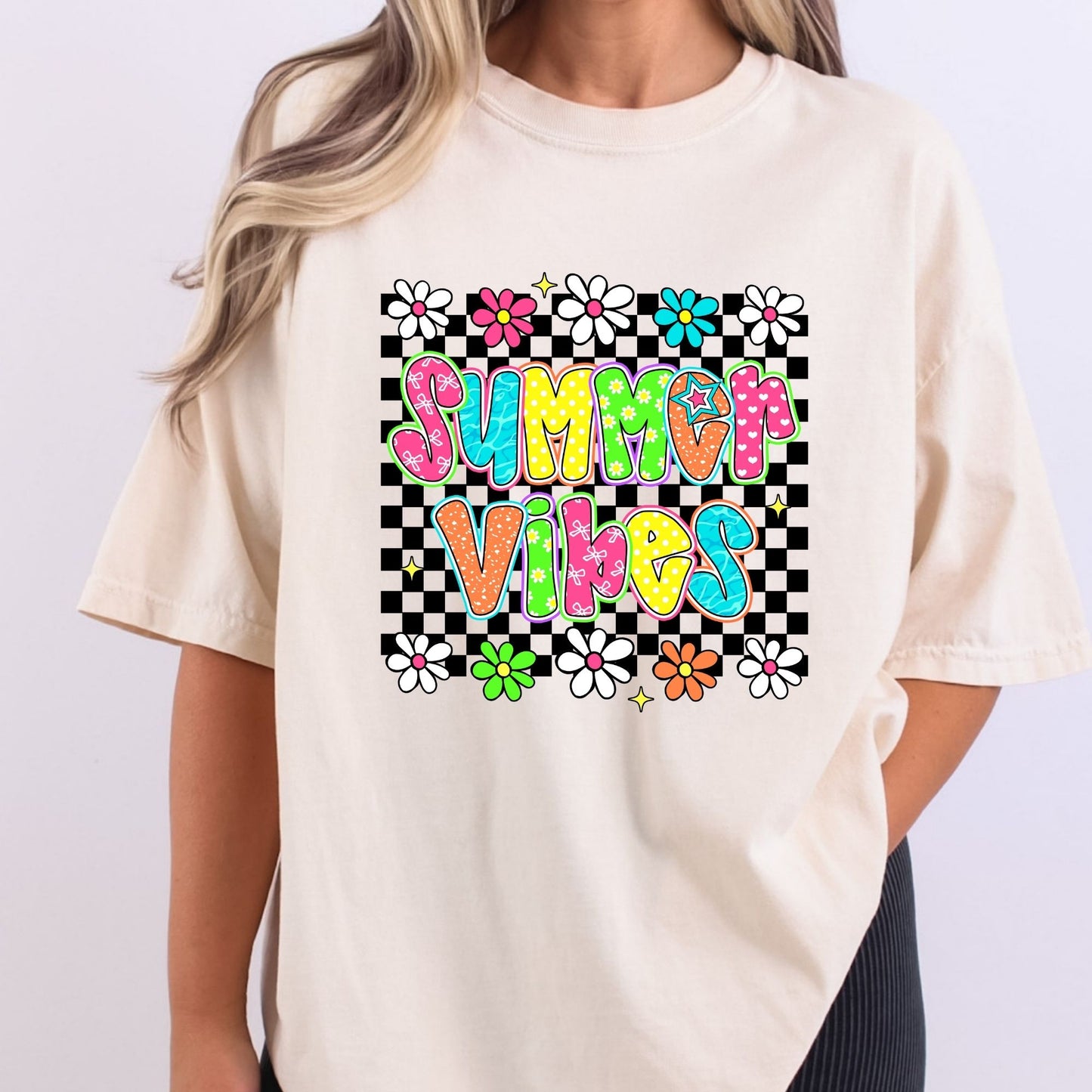 Vibrant Summer Vibes Checkered Cute