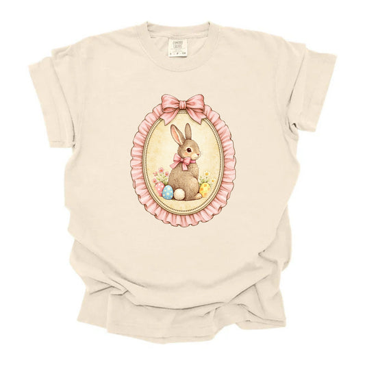 Vintage Framed Bunny Pink